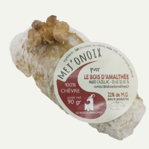 Ser francuski P'tit Mej'o noix 90 gr / Ser francuski delikatny z mleka koziego z orzechami włoskimi 90 gr