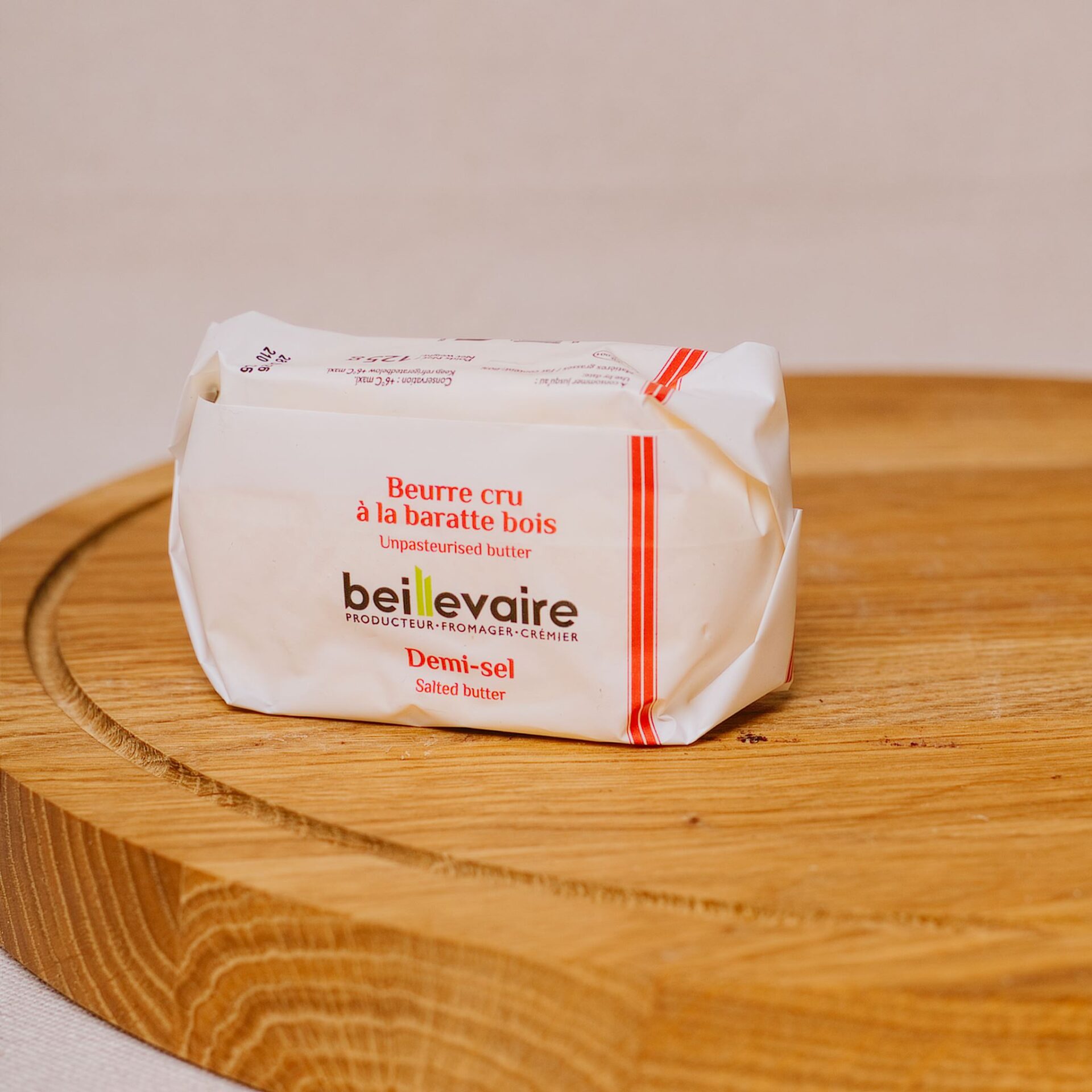 Masło francuskie Beillevaire Demi Sel 125 g / Masło z niepasteryzowanej śmietanki solone