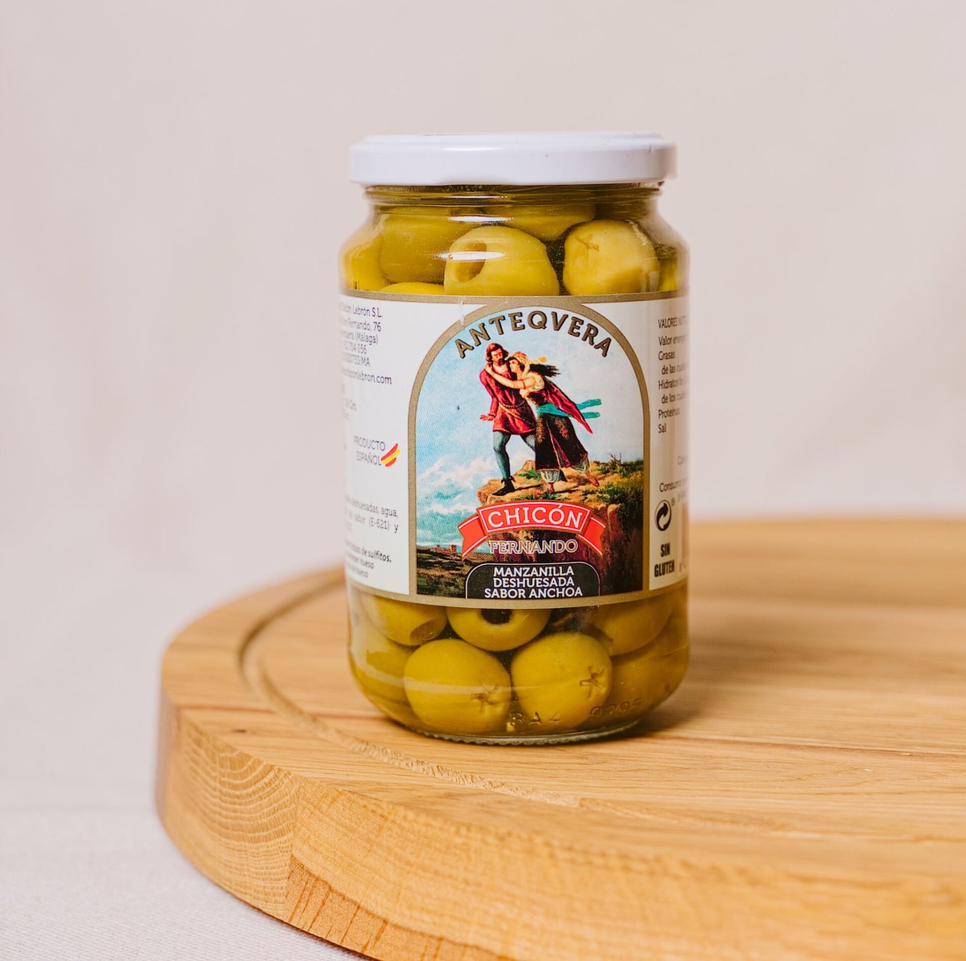 Hiszpańskie zielone oliwki Manzanilla z anchois