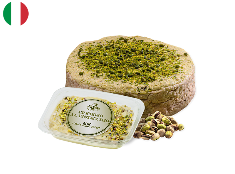 Ser włoski Blue Cheese z kremem pistacjowym i kawałkami pistacji / kremowy ser z niebieską pleśnią