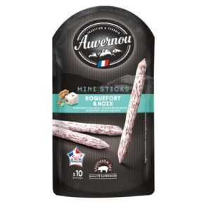 Francuska kiełbasa Saucisson Roquefort Noix Savernou 100 g / francuska kiełbasa dojrzewająca z serem Roquefortem i orzechami