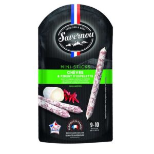 Francuska kiełbasa Saucisson Chèvre Piment d’Espelette 100 g / francuska kiełbasa dojrzewająca z kozim serem i papryczką Espelette